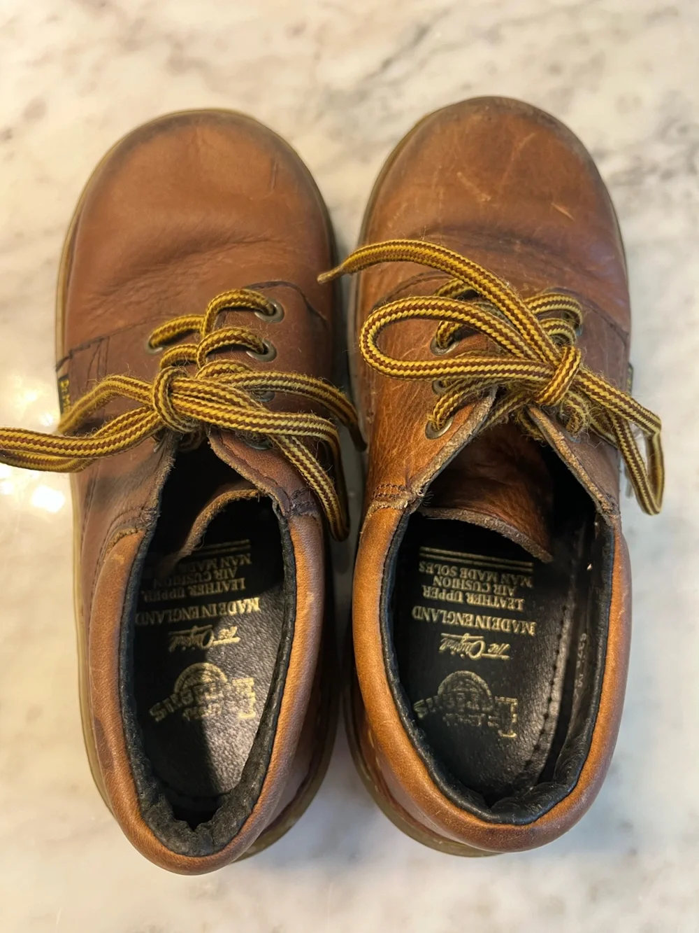 Dr. Martens Brown Leather Oxford with Yellow-Brown Laces